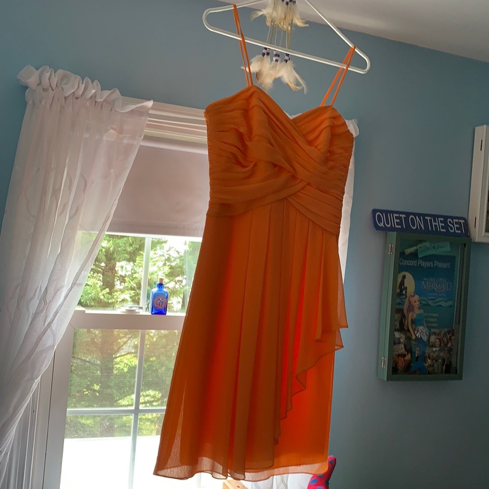 David’s bridal orange semi formal dress